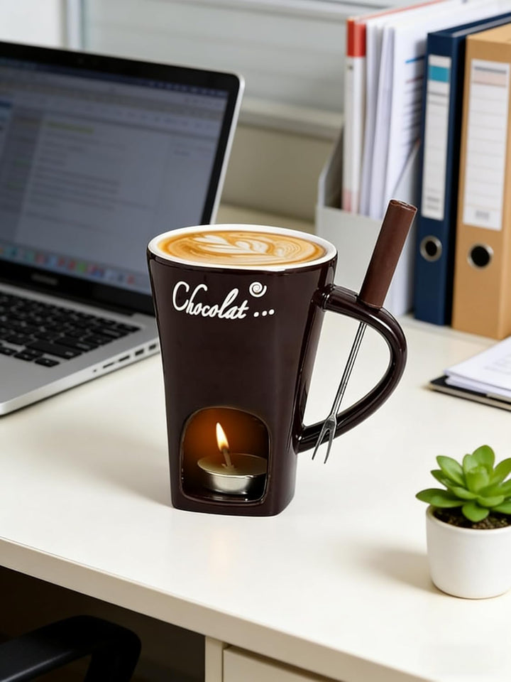 Schokoladenfondue Tasse Schoko Fondueset Fondue Tasse Schokofondue Teelicht Schokofondue Mit Gabeln