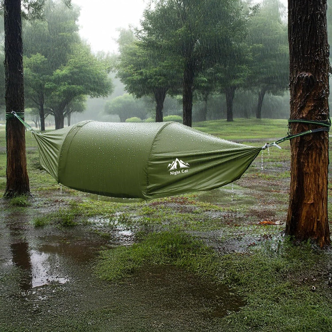 Night Cat Hängematte Zelt mit Moskitonetz wasserdichte Regenfliege Für 1 Person Wandern Camping im G