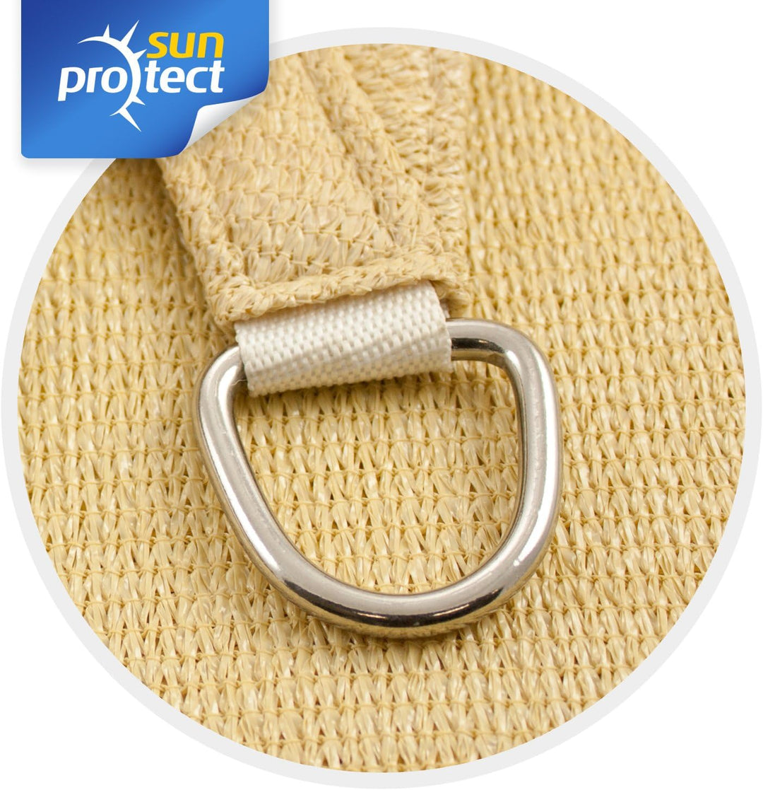 sunprotect 83493 Professional Sonnensegel, 2 x 2 x 2 m, Dreieck, Wind- & wasserdurchlässig, beige 2