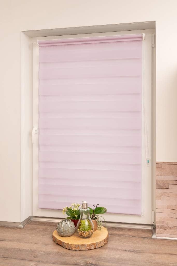K-home Klemmfix Doppelrollo Madrid ohne Bohren Pink 50 x 200 cm (B x L) Pink 50x200 cm (B x L), Pink