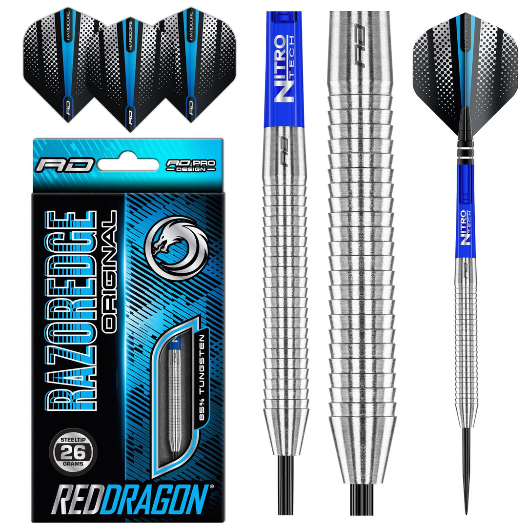 RED DRAGON Razor Edge Series Dartpfeile Tungsten Profi Steel Darts mit Flights und Schäfte 24G 3, 24