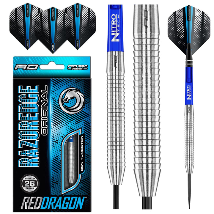 RED DRAGON Razor Edge Series Dartpfeile Tungsten Profi Steel Darts mit Flights und Schäfte 24G 3, 24