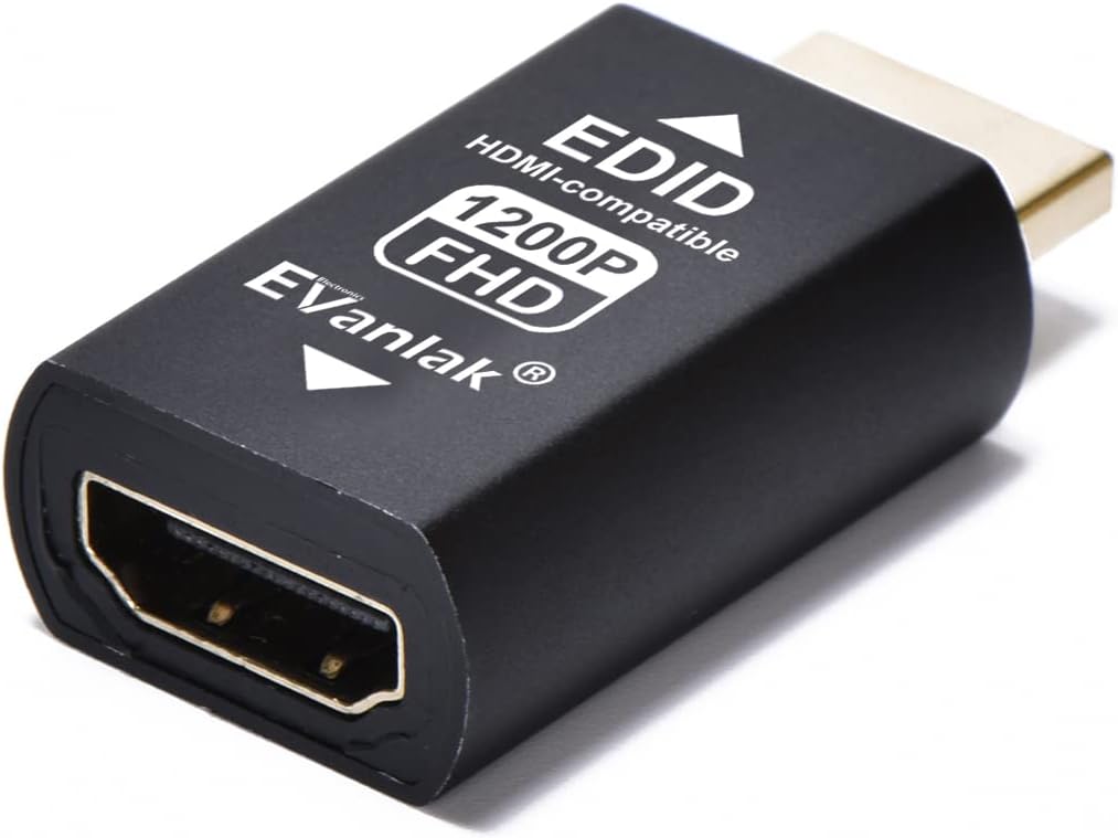 EVanlak HDMI-Emulator-Adapter (3. Generation), kompatibel mit Mac Thunderbolt auf HDMI-Switches/Exte