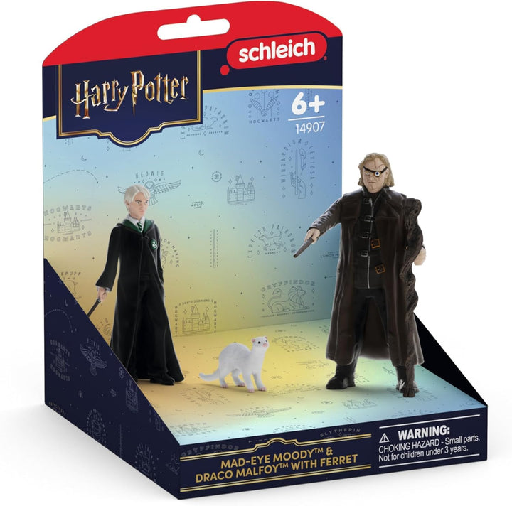 schleich Harry Potter | Mad-Eye Moody & Draco Malfoy mit Frettchen 14907 | 2 bewegliche Figuren & Ti