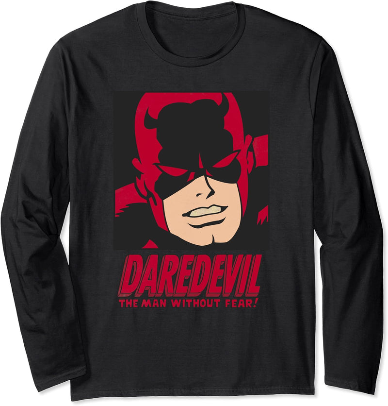 Marvel Daredevil The Man Without Fear Comic Face Langarmshirt