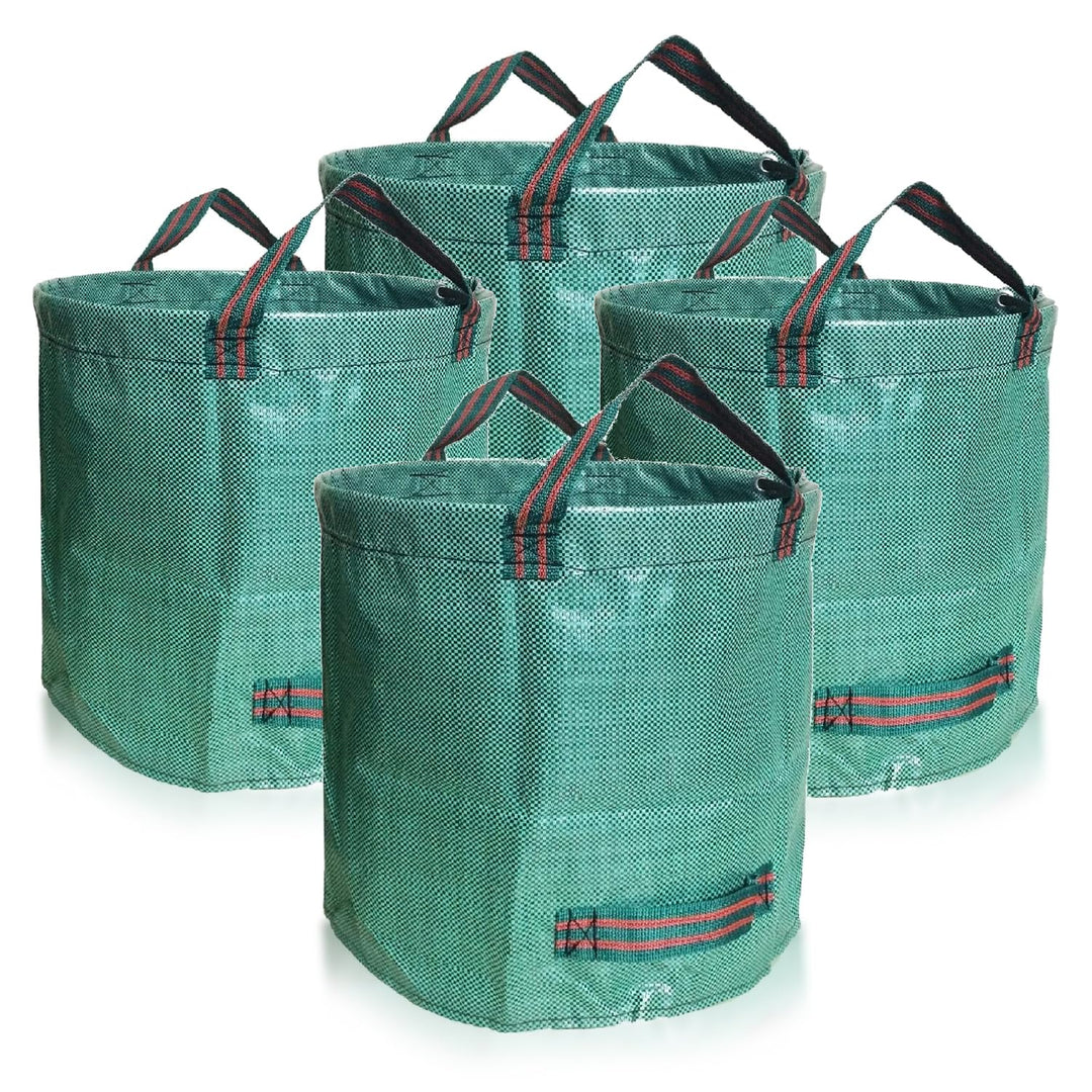 4er Set Gartensack -500L Gartenabfallsack mit extra verstärktem Boden -Heavy Duty Gartenarbeit Säcke