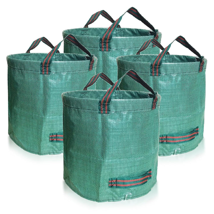 4er Set Gartensack -500L Gartenabfallsack mit extra verstärktem Boden -Heavy Duty Gartenarbeit Säcke