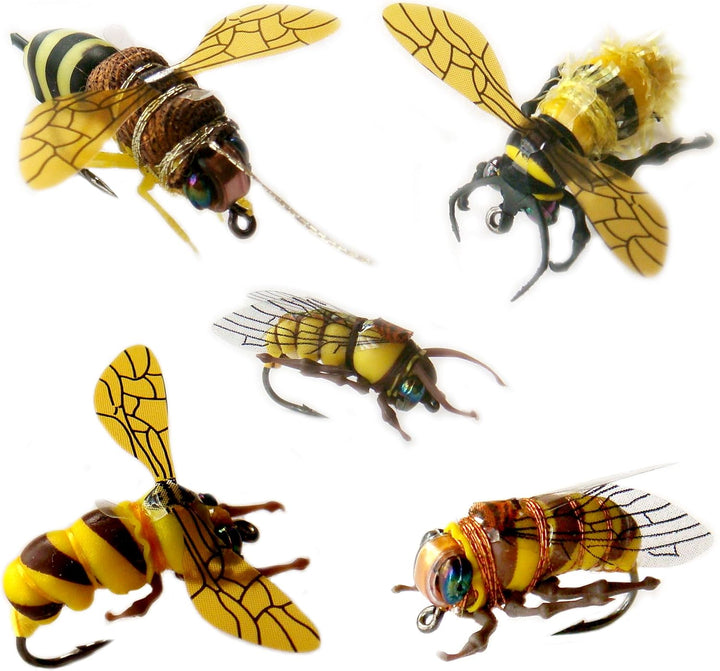 YAZHIDA Fliegenfischen-Set, Bienenfliegen-Sortiment, Wildbienen-Flugserie Serie C