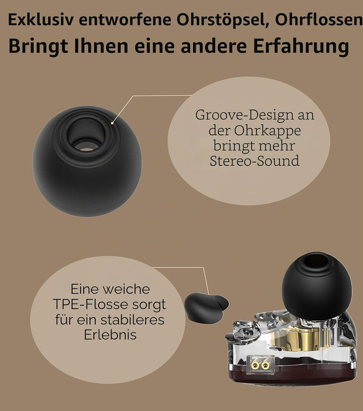 Yinyoo In Ear Monitor Kopfhörer CCZ Coffee Bean Over Ear Ohrhörer Kabelgebundener Kopfhörer mit 1DD