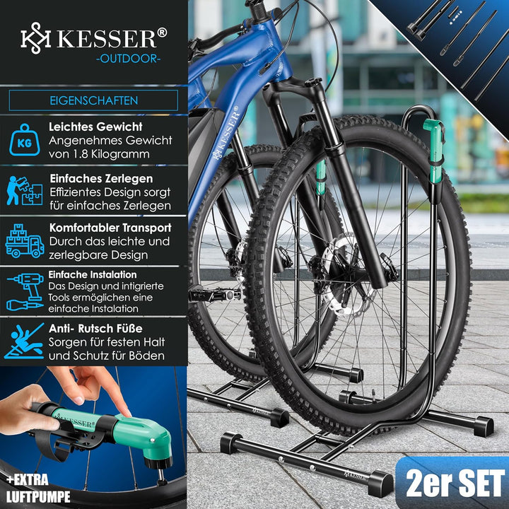 KESSER® Fahrradständer Boden einzeln für Mountainbike, E-Bike, Citybike, Rennrad, MTB | Fahrrad Mont
