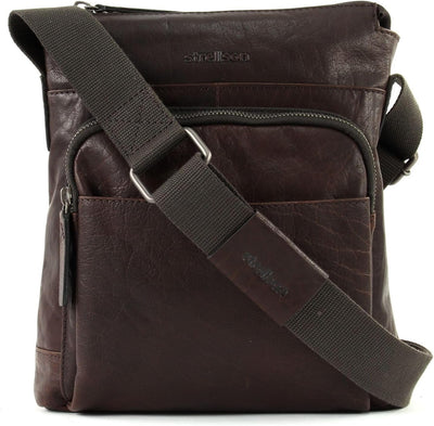 Strellson - Coleman 2.0 kleine Schultertasche für Herren, Leder Tasche, Dunkelbraun
