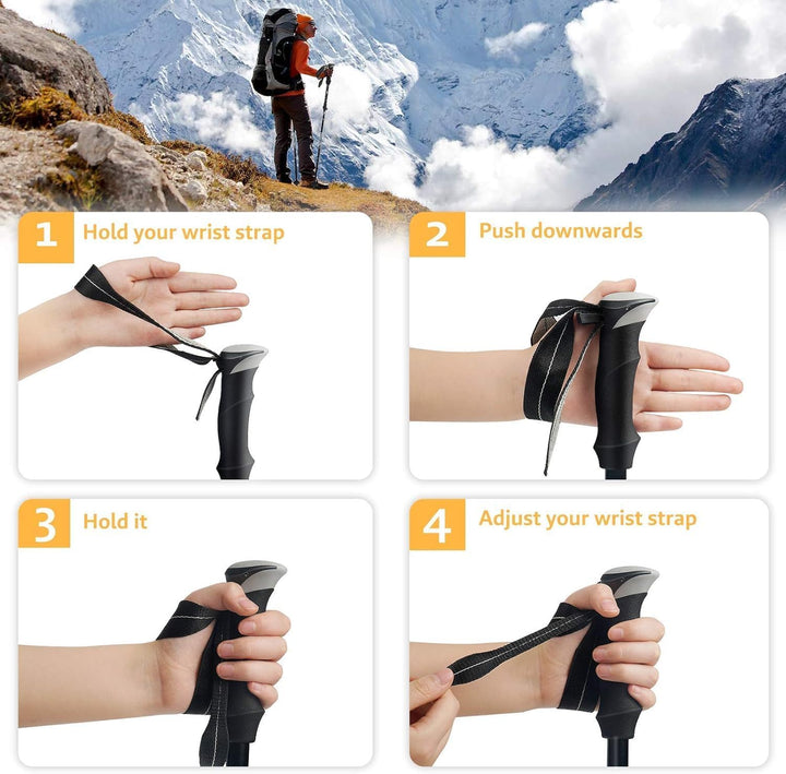 Wanderstöcke, Faltbare Trekkingstöck, Verstellbar Nordic Walking Stock, Teleskopstöcke für Männer un