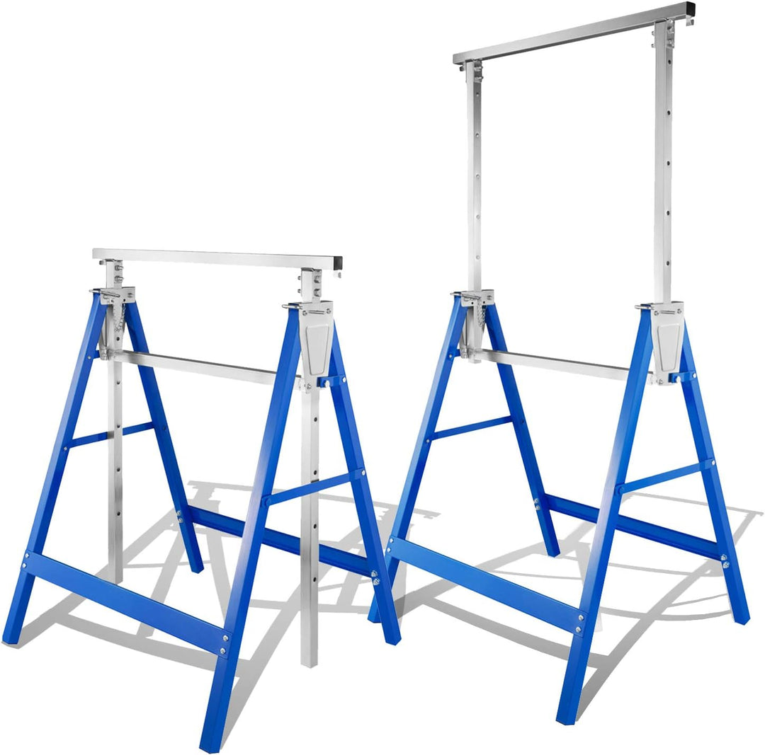 Jopassy Arbeitsbock 2er set,Blau Gerüstbock Klappbock 7-fach höhenverstellbar, max. 200kg Belastbark