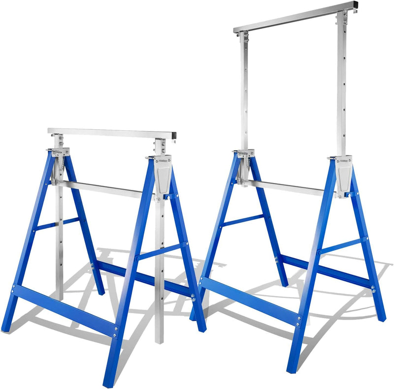 Jopassy Arbeitsbock 2er set,Blau Gerüstbock Klappbock 7-fach höhenverstellbar, max. 200kg Belastbark