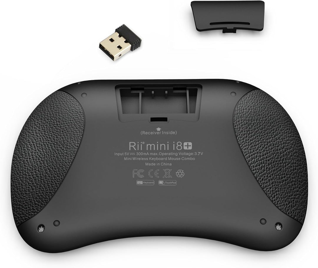 Rii Mini i8+ Wireless (QWERTZ) - Mini Beleuchtete Tastatur mit Multi-Touch Maus-Pad für Smart TV, Mi