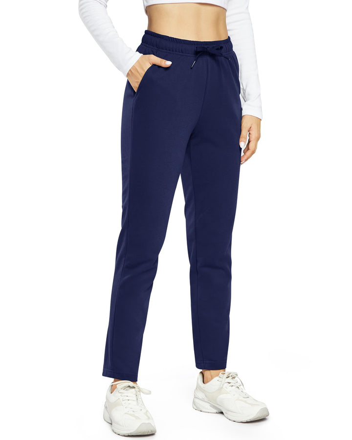 OUGES Jogginghose Damen Sporthose Lang Hose Baumwolle Freizeithose Trainingshose mit Taschen für Fra