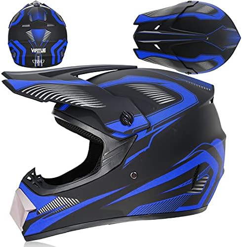 Motocross Helm Motorradhelm Downhill Fullface Dirtb Bike Helm mit Handschuhen Brille Maske für Unise