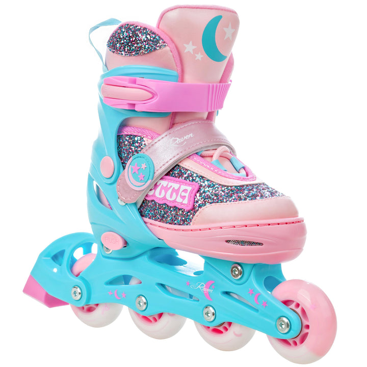 RAVEN Inline Skates Inliner für Kinder Mädchen verstellbar mit LED Leuchtrad