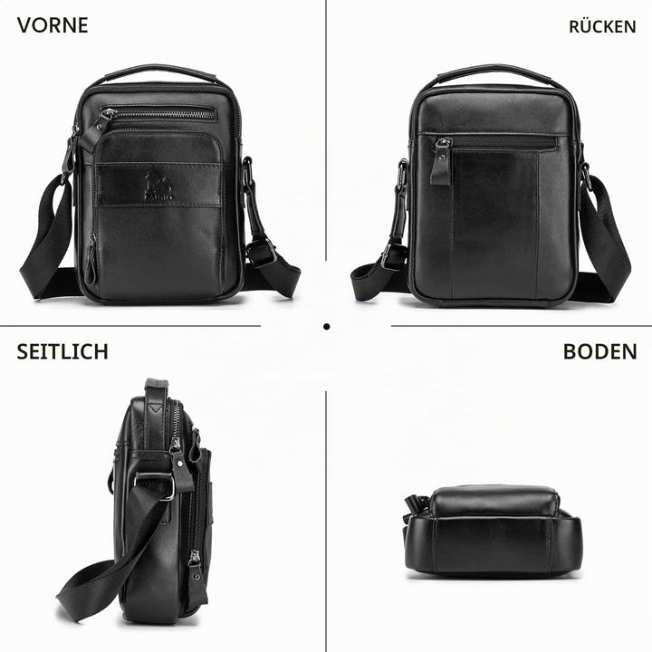 BAIGIO Leder Umhängetasche Herren Schultertasche Vintage Männer Tasche Crossbody Bag Herrentasche zu