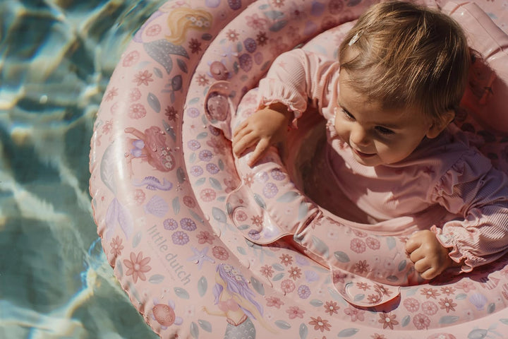 Little Dutch Baby Schwimmsitz - Schwimmring - Schwimmhilfe - Aufblasbar - für Mädchen ab 6 Monaten -