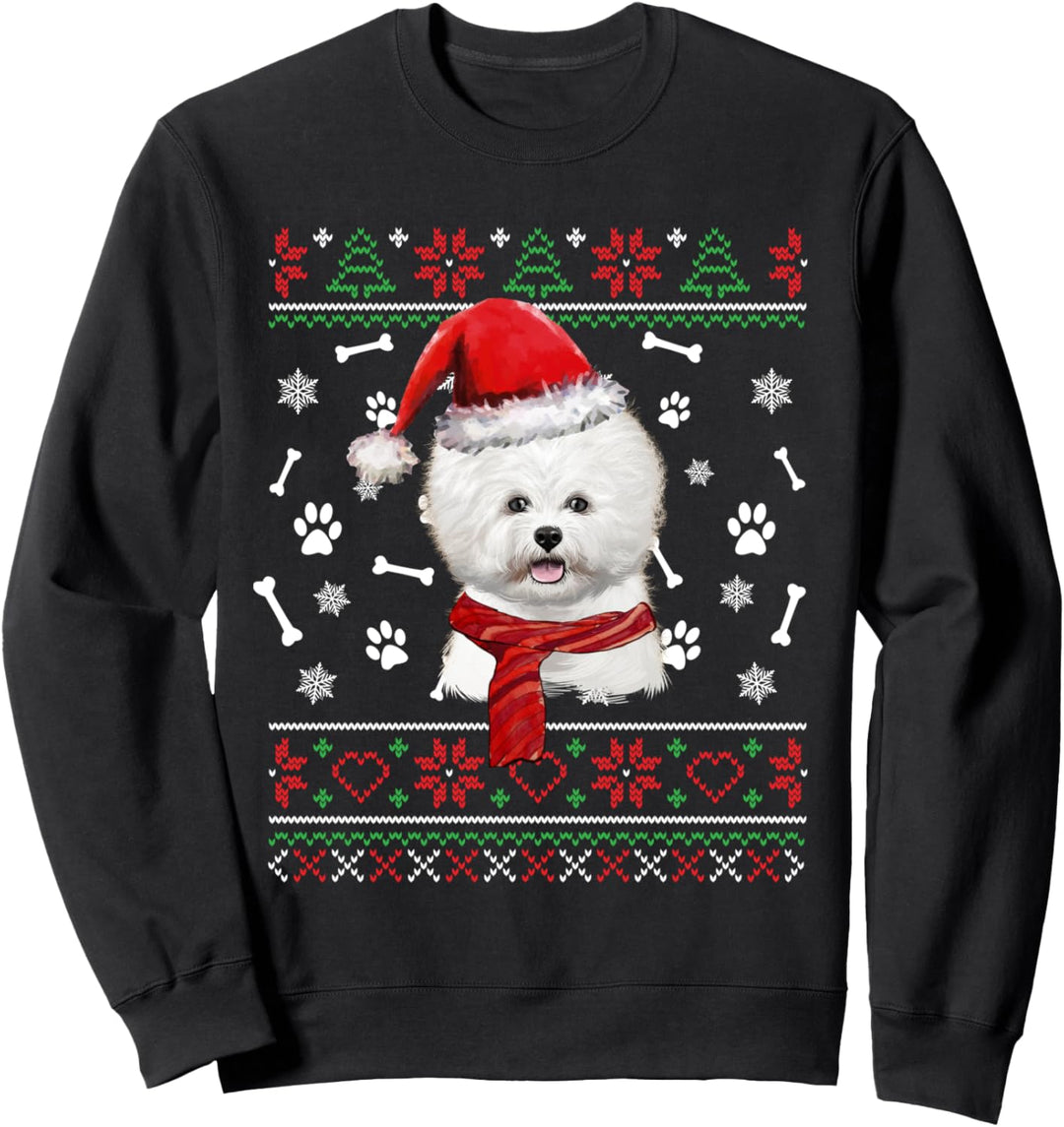 Ugly Sweater Christmas Bichon Frisé Hund Weihnachten Sweatshirt