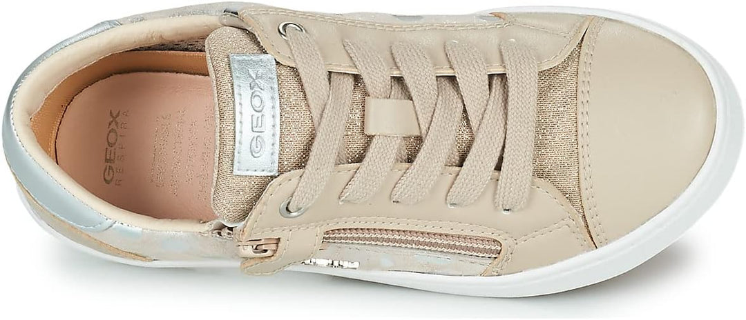 Geox Mädchen J Kilwi Girl B Sneakers, Beige Silver