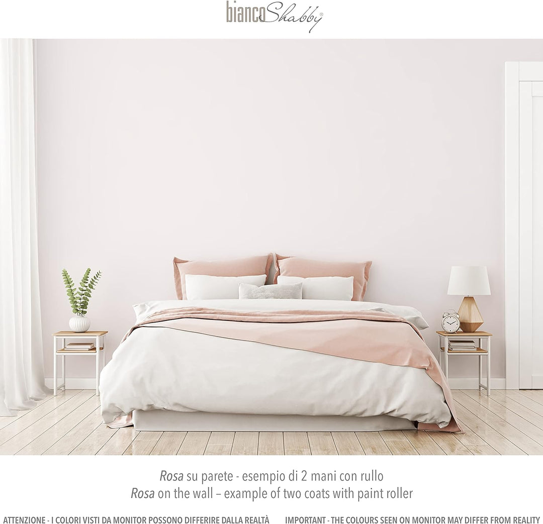 bianco Shabby® Rosa Kreidefarbe Wasserbasis für Alle Oberflächen einfach zu verarbeiten ohne schlech