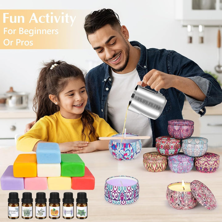Kerzen Selber Machen Set, DIY Kerzenherstellung Kit für Erwachsene Anfänger, DIY Duftkerzen Geschenk