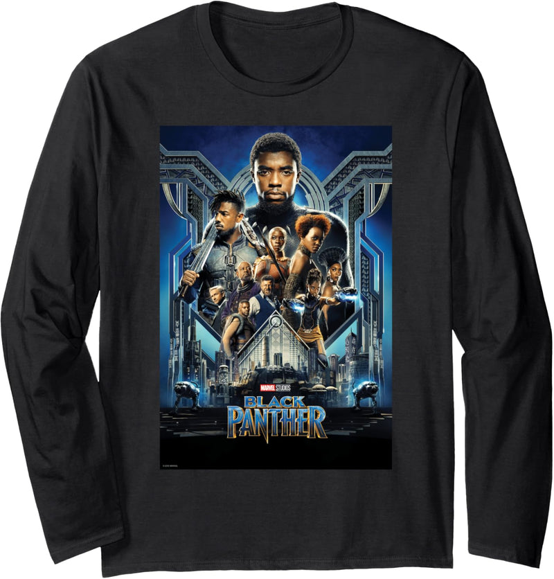 Marvel Studios Black Panther Movie Poster Langarmshirt