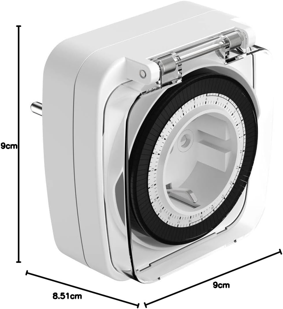 ANSMANN Outdoor Zeitschaltuhr AES7, mechanischer 24-Stunden-Timer wiederholt täglich die eingestellt