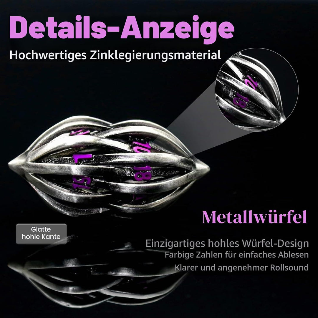 Würfelset Dungeons and Dragons Würfel, DND Würfel 7 teilig, ZHOORQI Polyedrische Würfel Set D&amp;D Würf