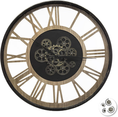 ATMOSPHERA CREATEUR D'INTERIEUR Wanduhr Paul – Metall & Holz D57 cm – Atmosphäre für den Innenbereic