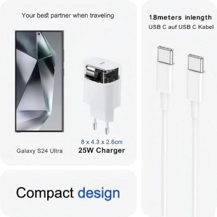 4er-Pack USB C 25W Ladegerät Ladekabel, Schnellladegerät PD3.0 Stecker Typ C, 25W USB C Handy Netzte