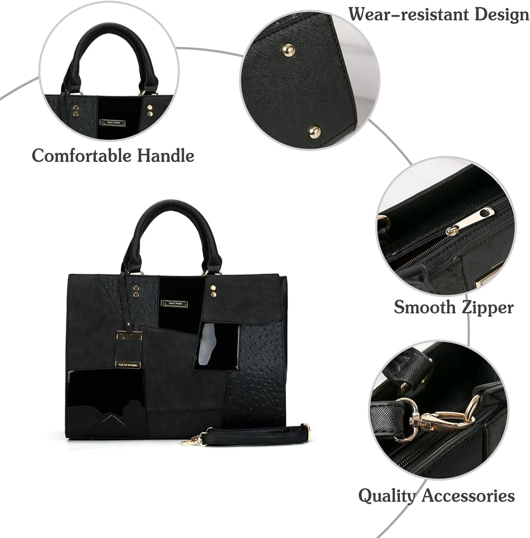 PORRASSO Damen Handtasche Mode Henkeltaschen Frauen Gross Schultertasche PU Leder Shopper Umhängetas