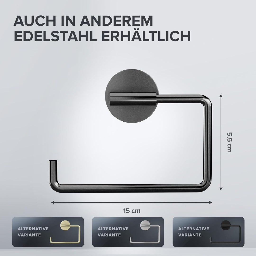Toilettenpapierhalter Skardstind zum Bohren Gunmetal | Klorollenhalter in Edelstahl | ohne Deckel |