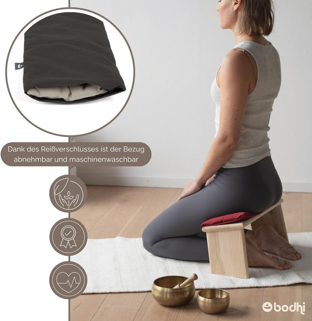 Bodhi Meditationsbank Auflage | Sitzauflage aus Baumwolle | Bequeme & Weiche Polsterung | Sitzunterl