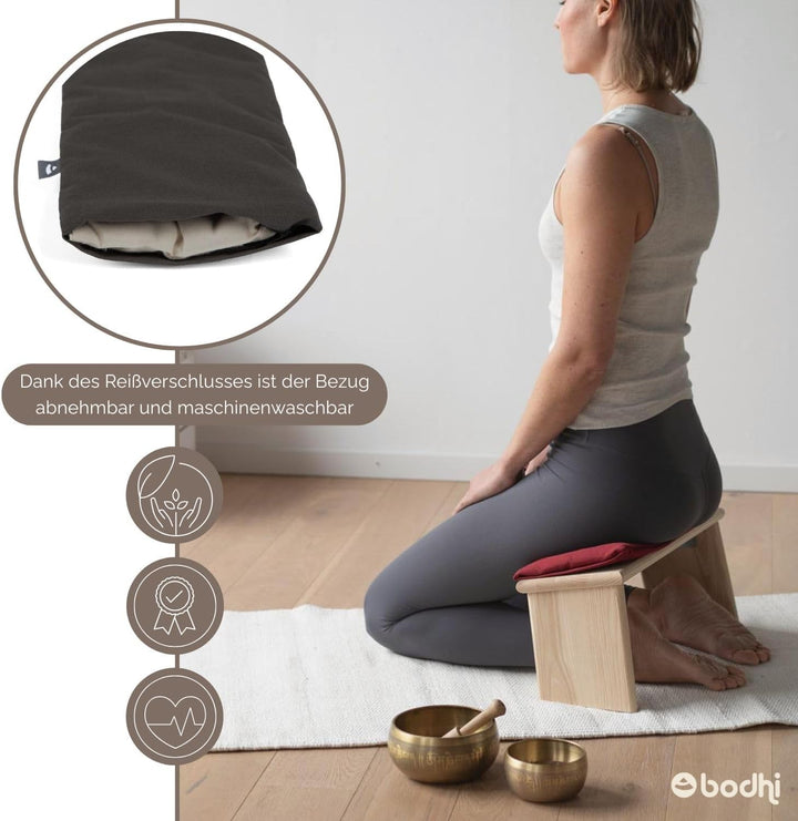 Bodhi Meditationsbank Auflage | Sitzauflage aus Baumwolle | Bequeme & Weiche Polsterung | Sitzunterl