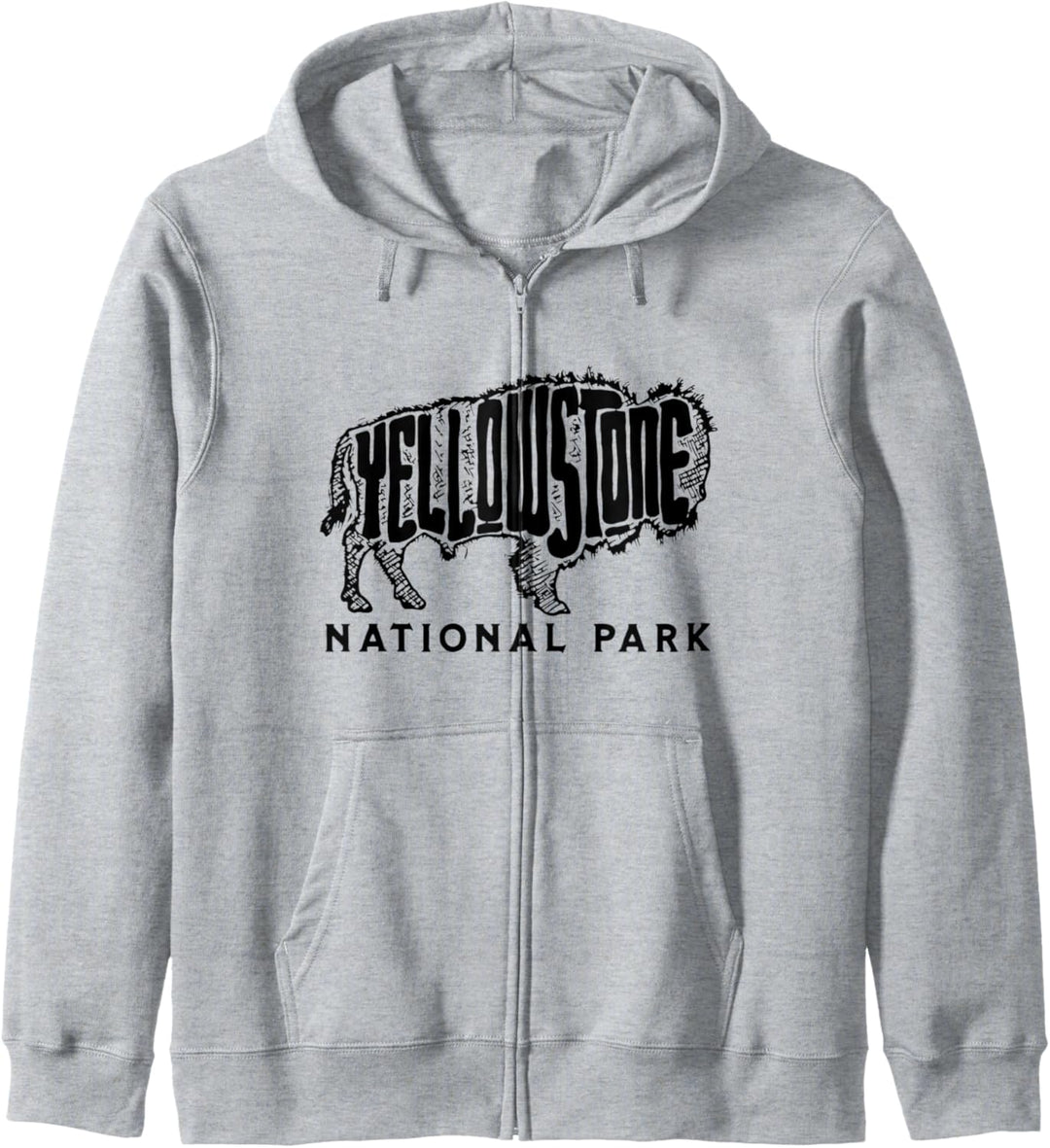 Yellowstone Sketched Bison Lettering & Typography Minimalist Kapuzenjacke