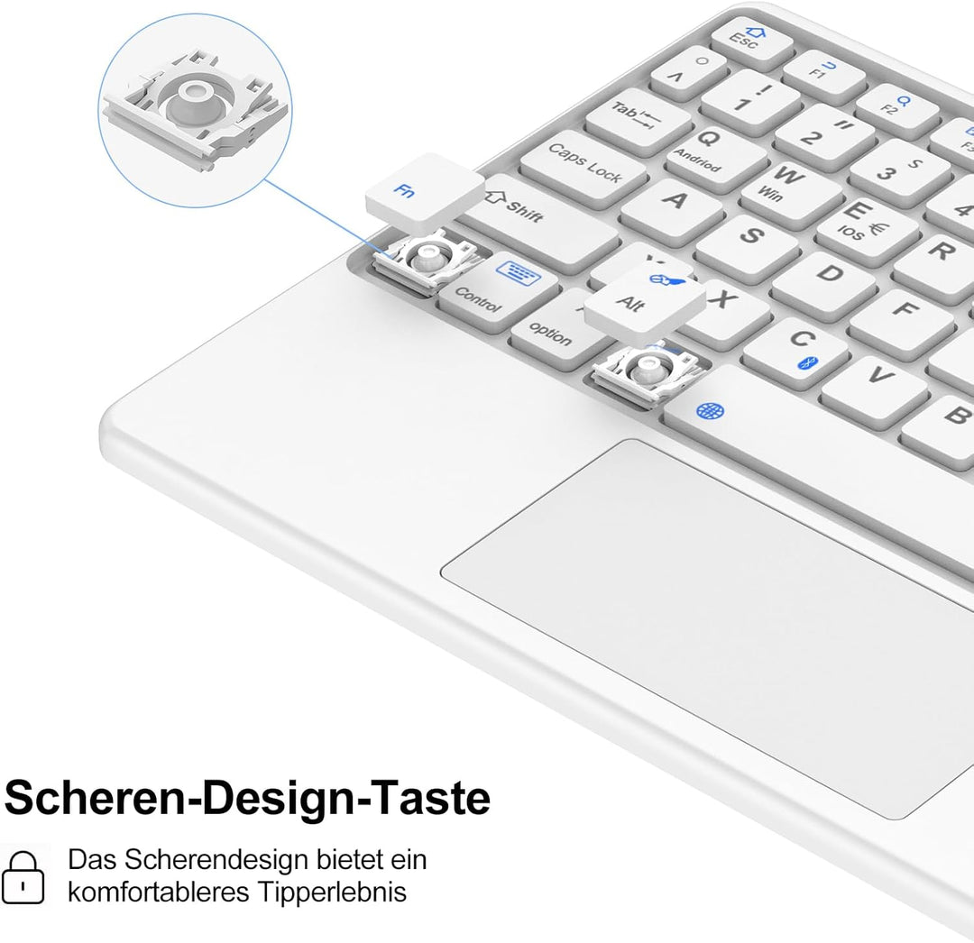 SENGBIRCH Tastaturhülle für iPad 10. Gen 10.9'' - QWERTZ Deutsche Touchpad Tastatur, Kabellose Abneh