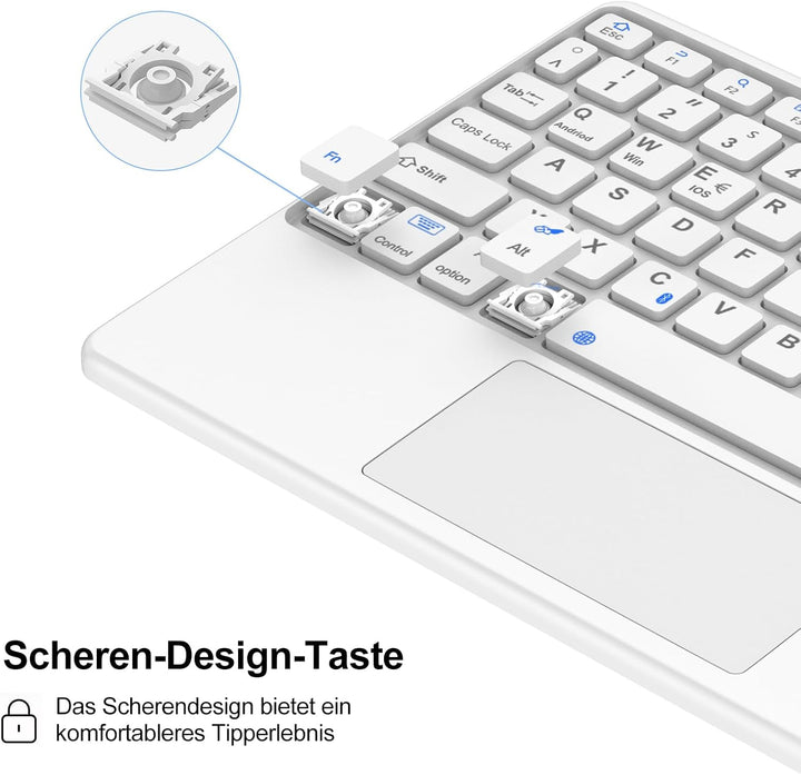 SENGBIRCH Tastaturhülle für iPad 10. Gen 10.9'' - QWERTZ Deutsche Touchpad Tastatur, Kabellose Abneh