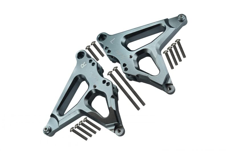 GPM for Traxxas Unlimited Desert Racer 4X4 (#85076-4) Aluminum Rear Damper Mount - 1Pr Set Gray Silv