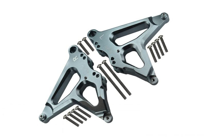 GPM for Traxxas Unlimited Desert Racer 4X4 (#85076-4) Aluminum Rear Damper Mount - 1Pr Set Gray Silv