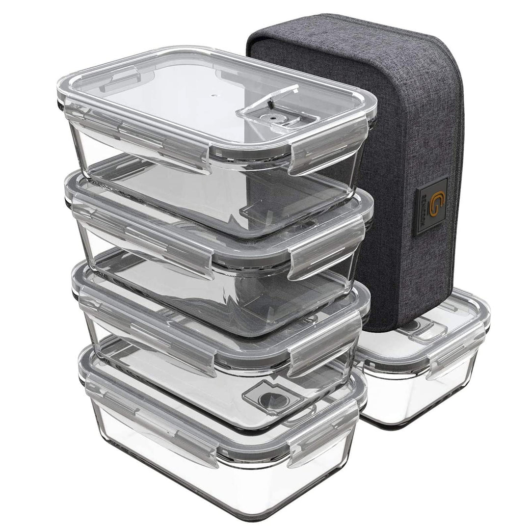 GENICOOK Lunchbox Bento Brotdose mit Lunchtasche/Brotzeitdose Frischhaltedosen Glas perfekt für Meal