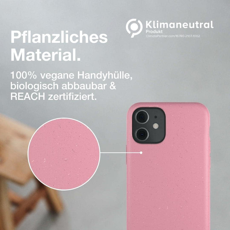 Woodcessories - Antibakterielle Bio Hülle kompatibel mit iPhone 11 Hülle pink, iPhone XR Hülle pink