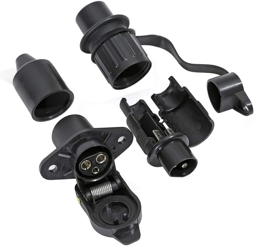 TAEUYYM 3 Stück Stecker 3 Polig und Steckdose 3-Polig, 12V Traktor 3 polig Stecker Steckdose, Din 96