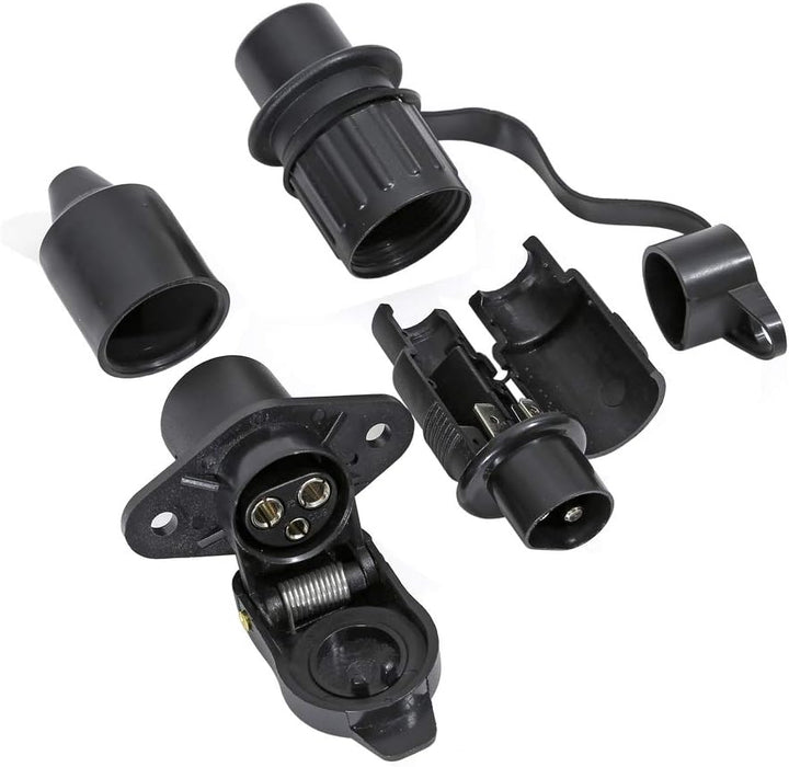 TAEUYYM 3 Stück Stecker 3 Polig und Steckdose 3-Polig, 12V Traktor 3 polig Stecker Steckdose, Din 96