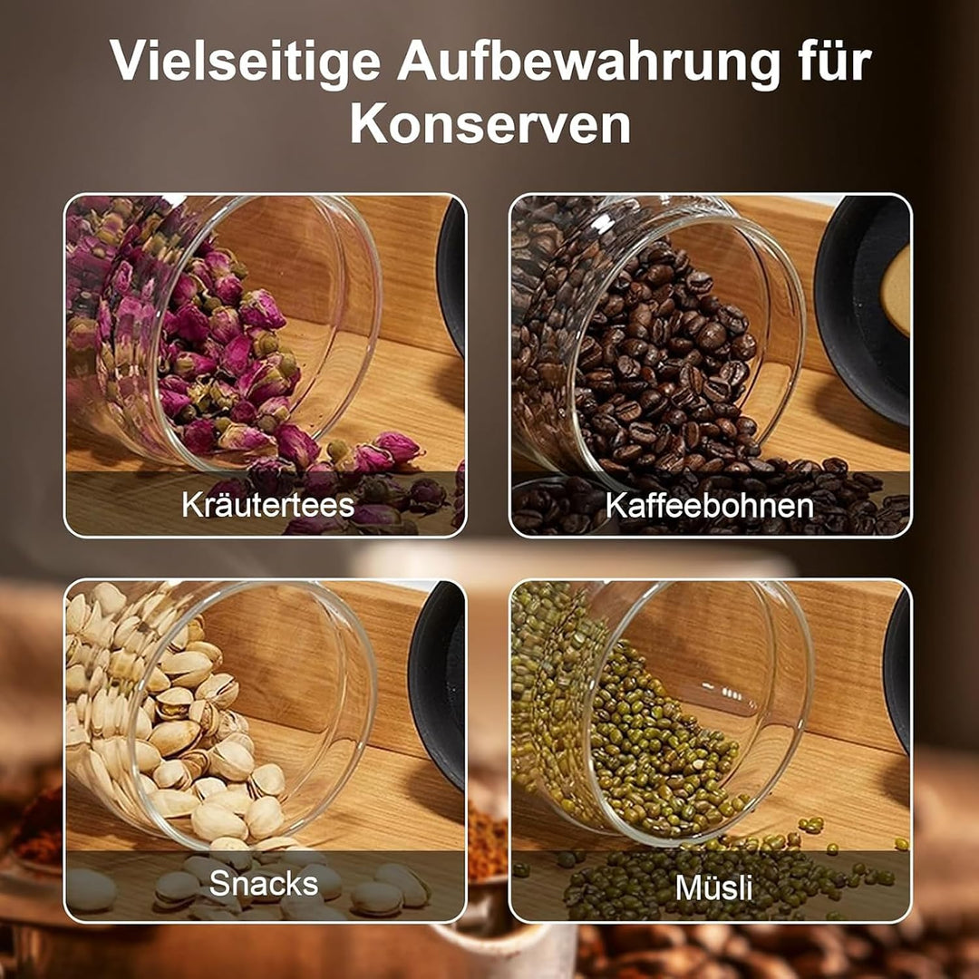 SUGODA Luftdichte Kaffeedose, 1200 ml Vakuumversiegelung für Gläser, Vorratsgläser mit Vakuumdeckel,