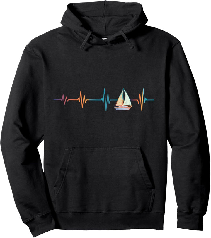 Segelschiff Kapitän Skipper Segelboot Herzschlag Segeln Pullover Hoodie