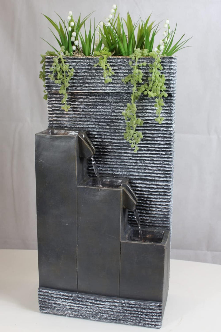 Arnusa Springbrunnen BK845 mit LED Beleuchtung Gartenbrunnen mit Dekorationsbecken Zimmerbrunnen