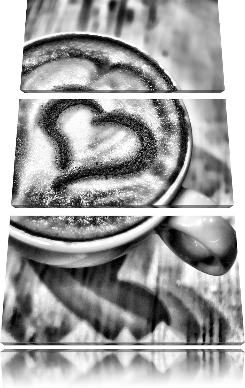 Pixxprint Kaffee Cappuccino als Leinwandbild/Grösse: 3 Teilig (120x80) cm/Wandbild/Kunstdruck/fertig